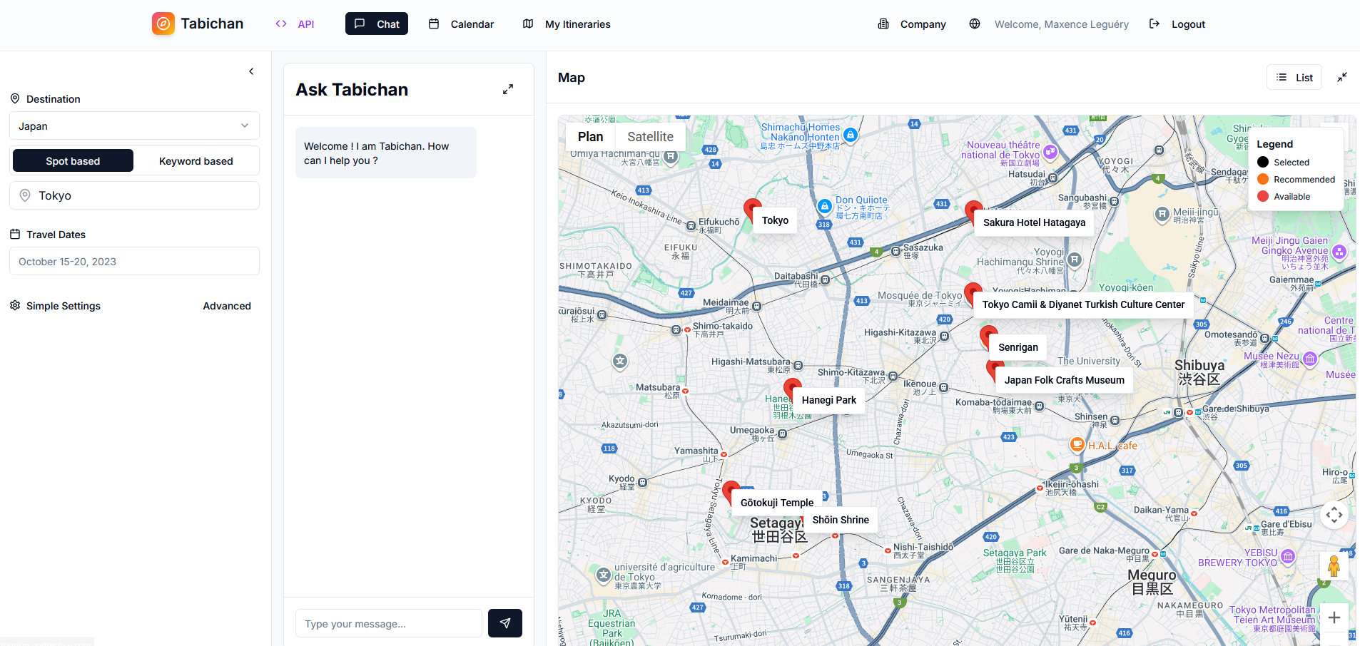Tabichan, an AI-Driven Travel Planner